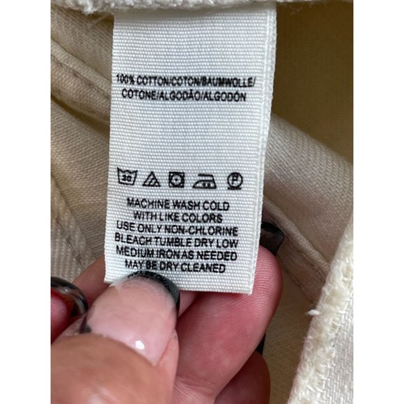 We the Free Distressed Boho Cream Cut-Off Button-Fly Shorts Size 25 - Picture 6 of 6